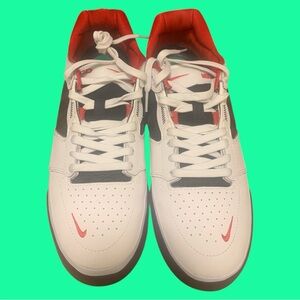 White and Red Athletic Sneakers